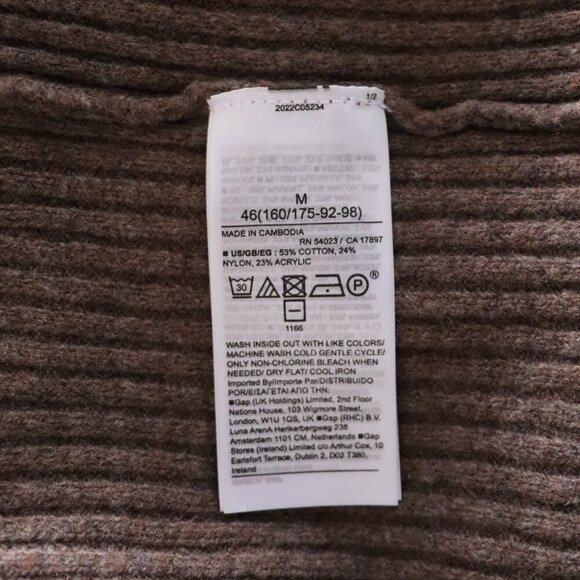 Gap Women's Sz M Brown Long Sleeve Crewneck Ribbed Knit Mini Sweater Dress - Picture 10 of 11